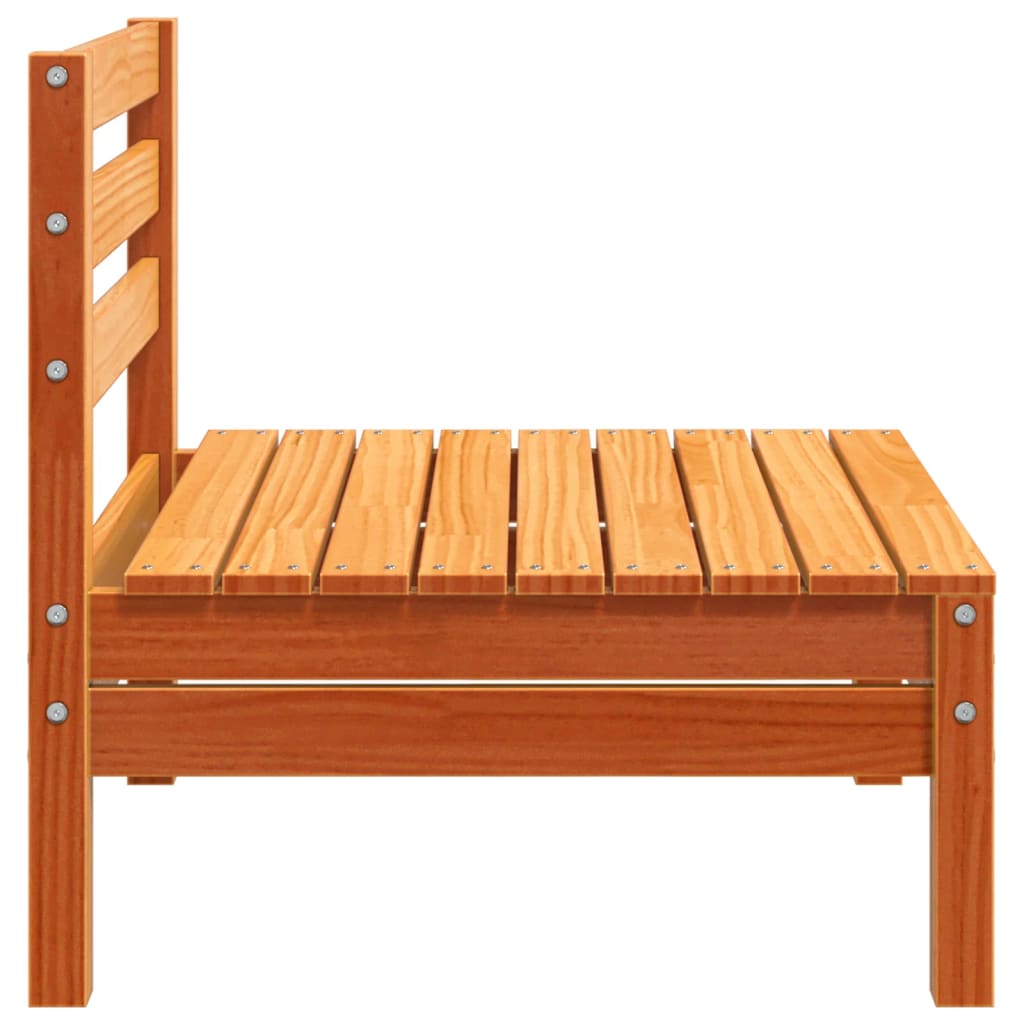 Garden sofas without armrests 4 pcs. Wax brown solid pine wood