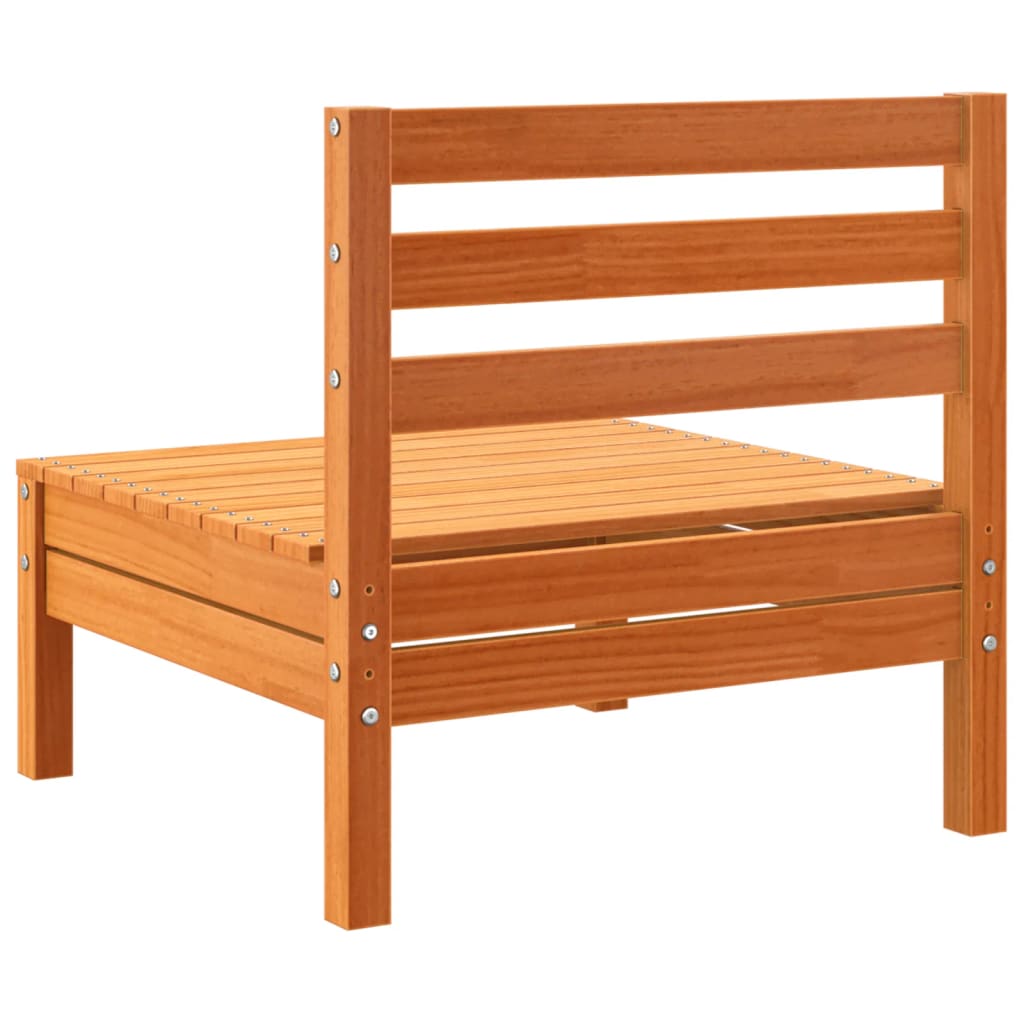 Garden sofas without armrests 4 pcs. Wax brown solid pine wood