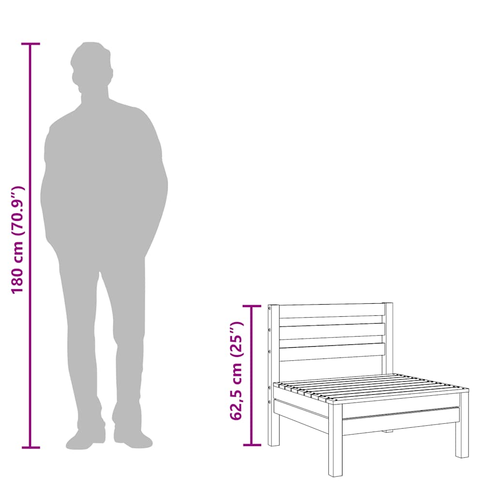 Gartensofas ohne Armlehnen 4 Stk. Massivholz Douglasie