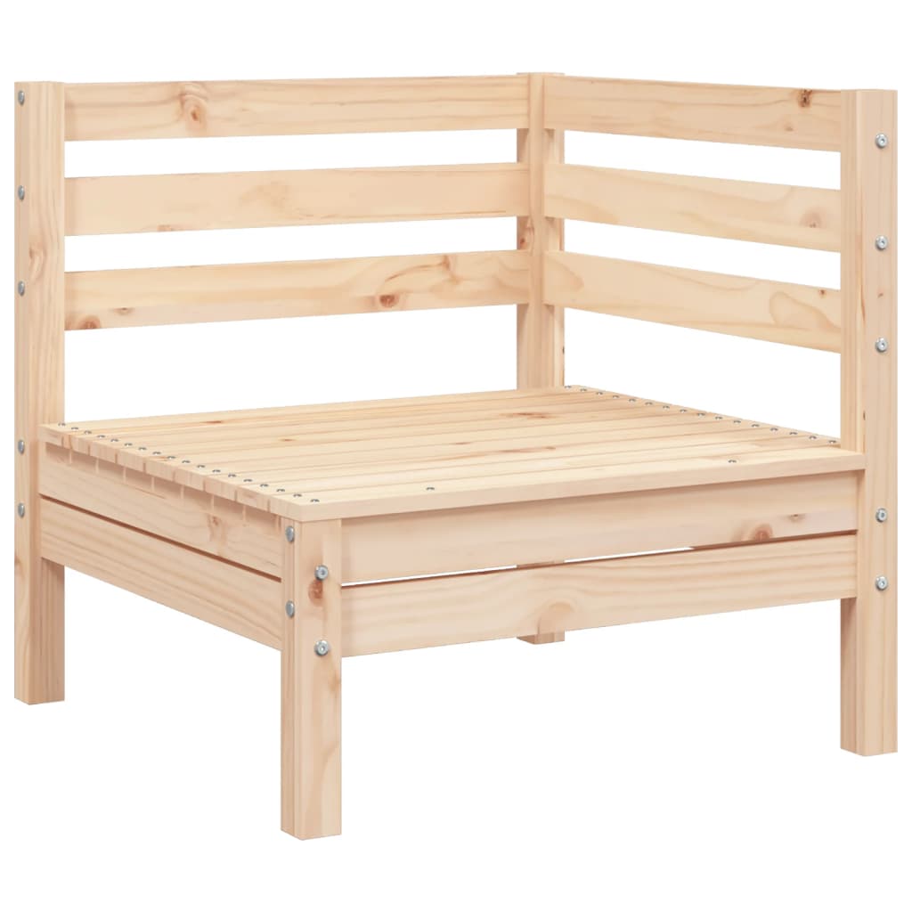 Garden sofa 2-seater with stool solid pine