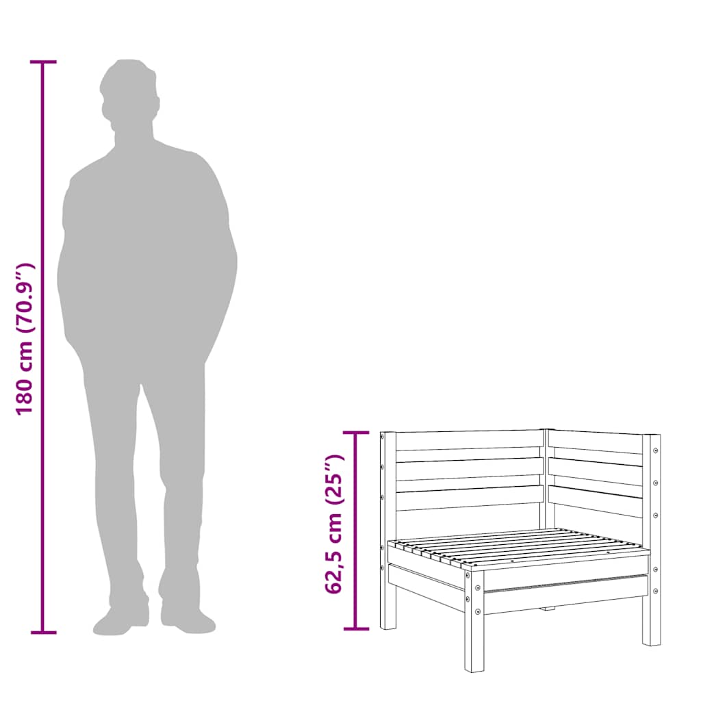 Garden Sofa 2-Seater with Stool Pinewood Impregnated
