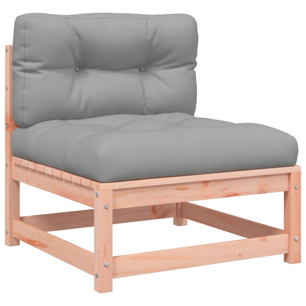 Garden sofas without armrests with cushions 2 pcs. Douglas fir wood