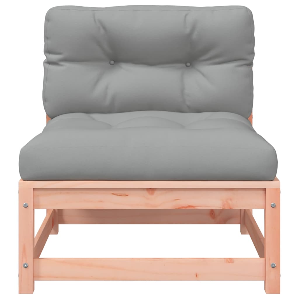 Garden sofas without armrests with cushions 2 pcs. Douglas fir wood