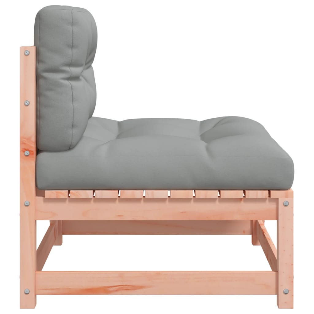 Garden sofas without armrests with cushions 2 pcs. Douglas fir wood