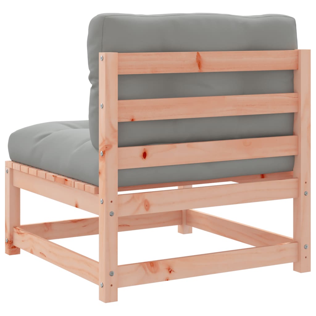 Garden sofas without armrests with cushions 2 pcs. Douglas fir wood