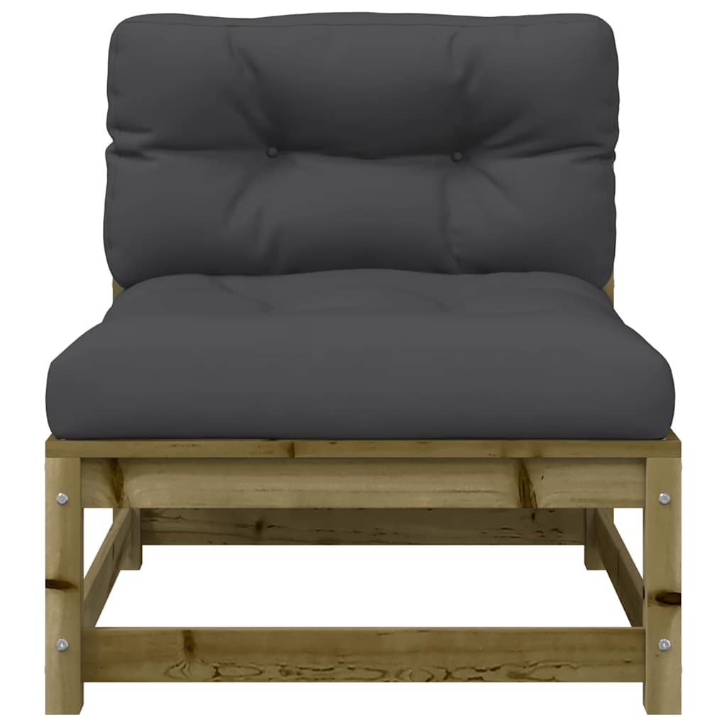 Garden sofas without armrests with cushions 2 pcs. pinewood