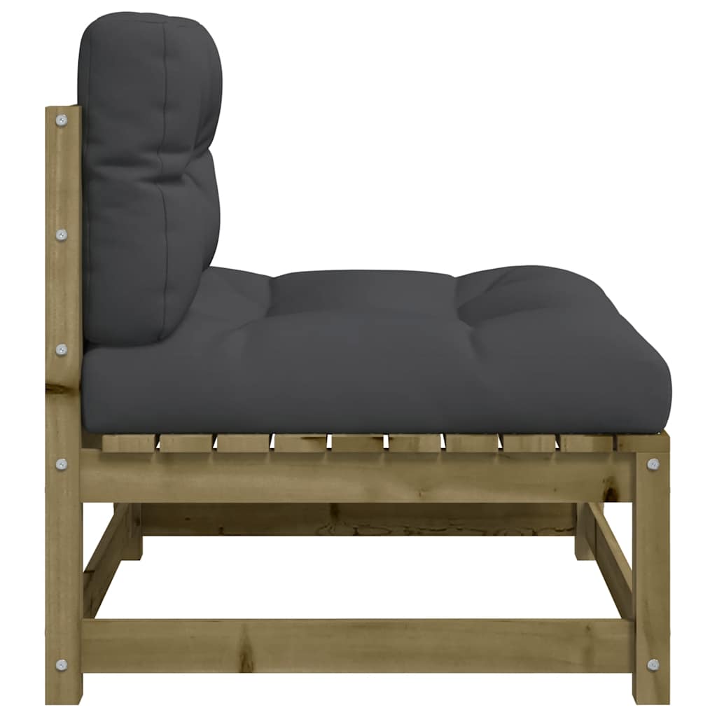Garden sofas without armrests with cushions 2 pcs. pinewood