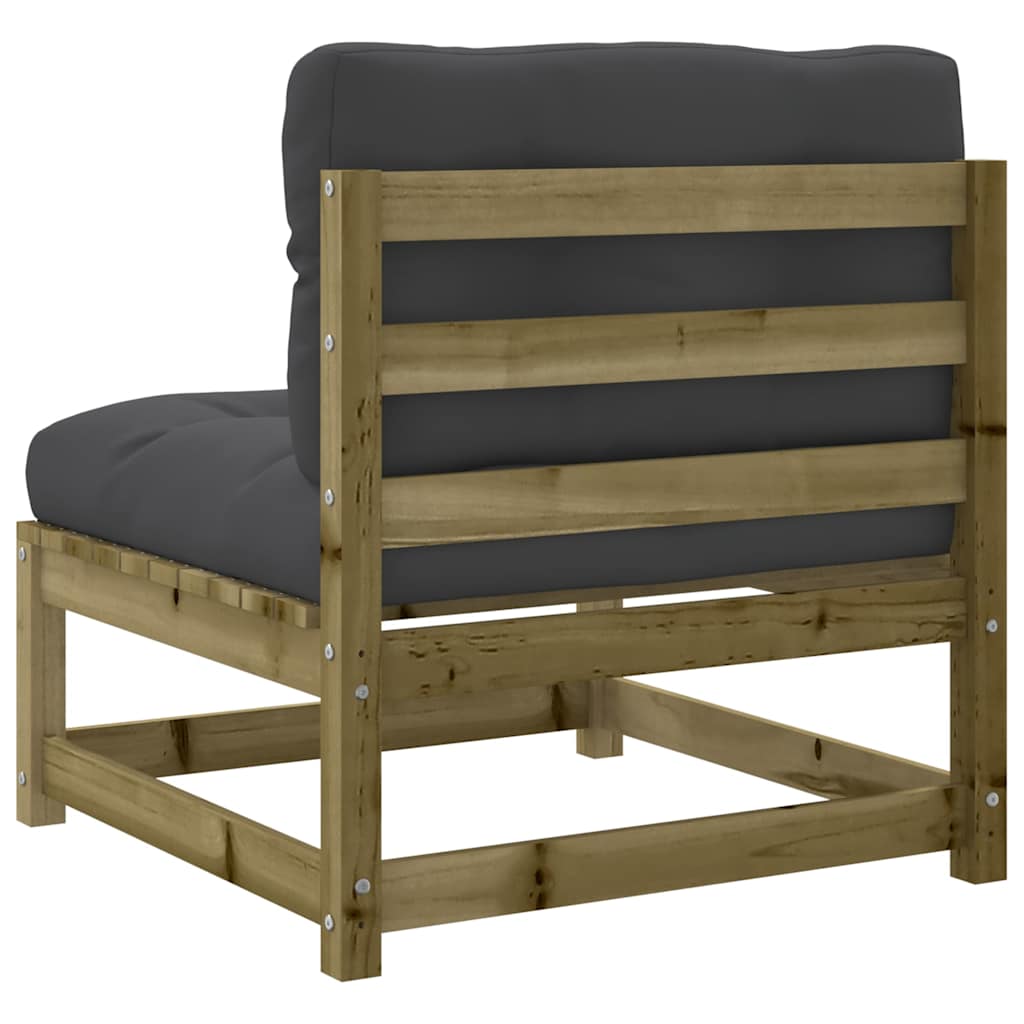 Garden sofas without armrests with cushions 2 pcs. pinewood