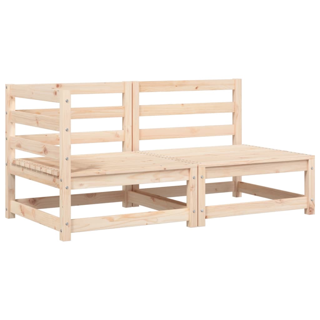 Garden sofa with cushions 2-seater solid pine