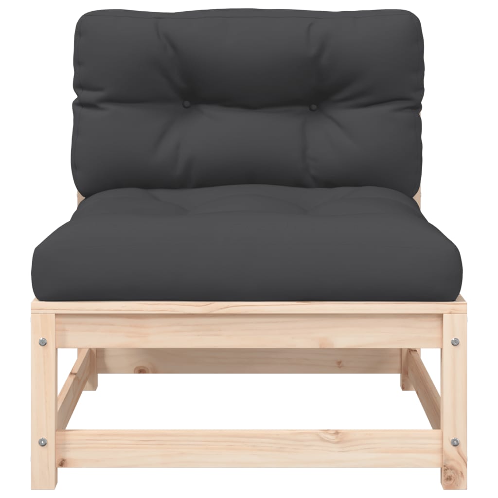 Garden sofa with cushions 2-seater solid pine