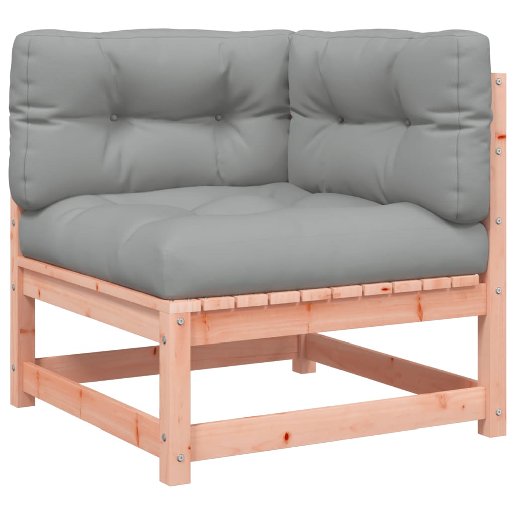 Garden sofa with cushions 2-seater solid wood Douglas fir