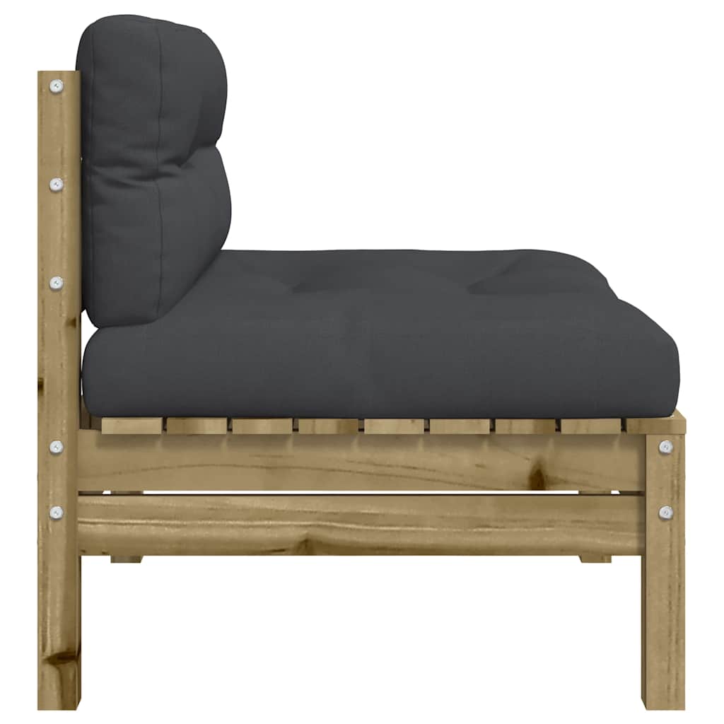 Gartensofa ohne Armlehnen mit Kissen Kiefernholz