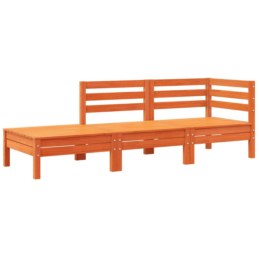 Gartensofa mit Kissen und Hocker 3-Sitzer