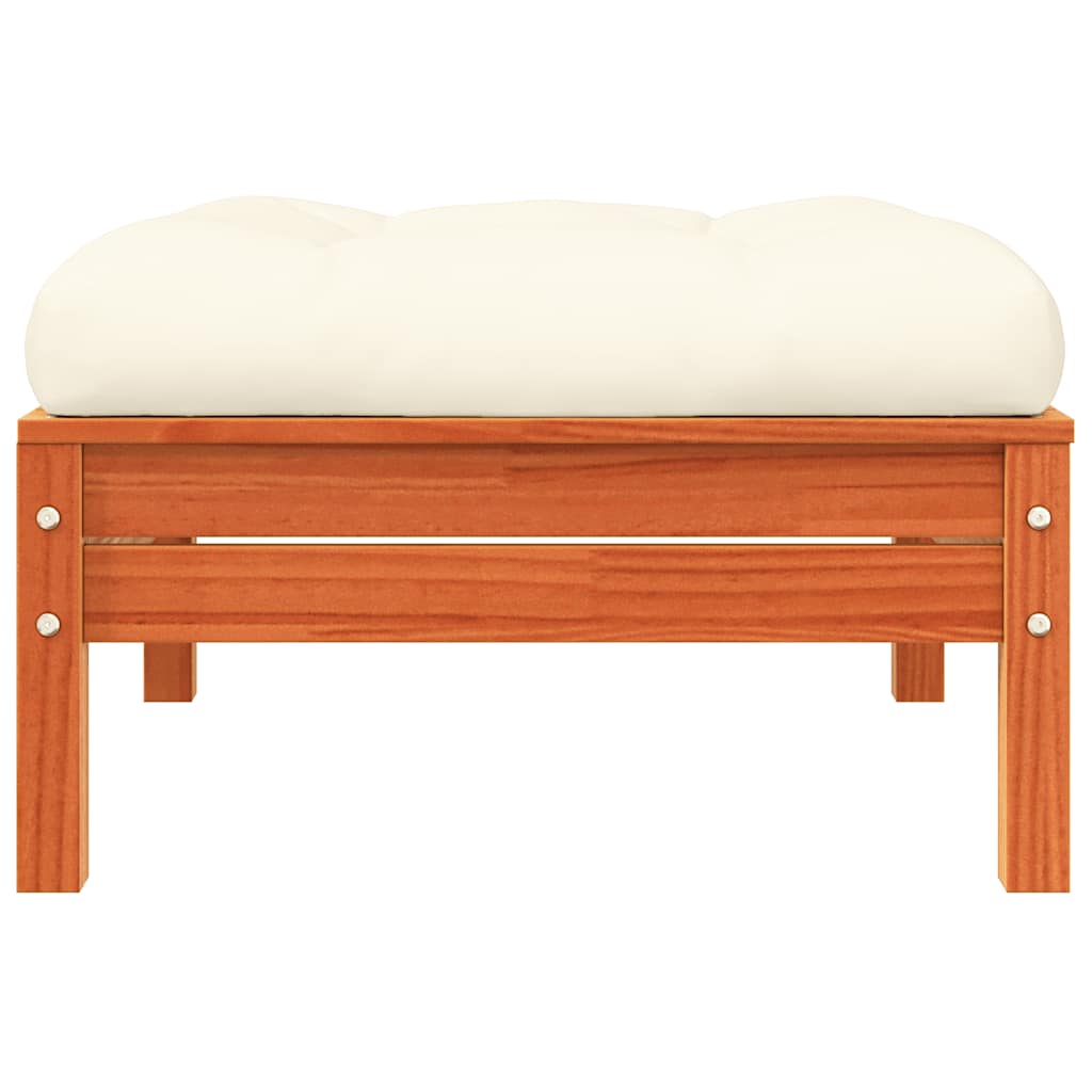 Gartensofa mit Kissen und Hocker 3-Sitzer
