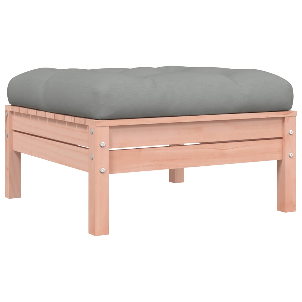 Gartensofa mit Kissen und Hocker 3-Sitzer