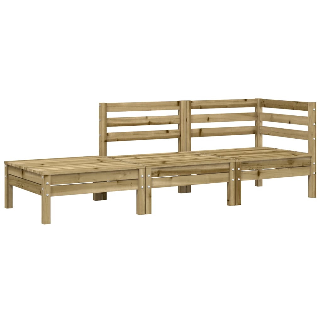 Gartensofa mit Kissen und Hocker 3-Sitzer