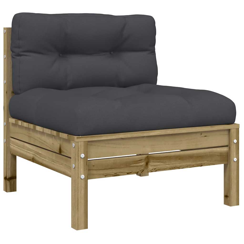 Gartensofa mit Kissen und Hocker 3-Sitzer