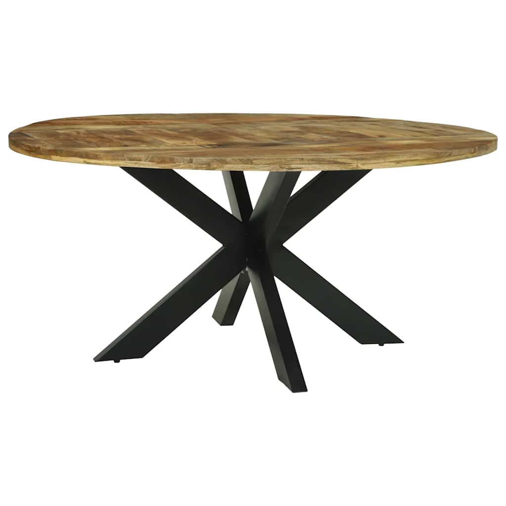 Esstisch Rund Ø160x76 cm Massivholz Raues Mango