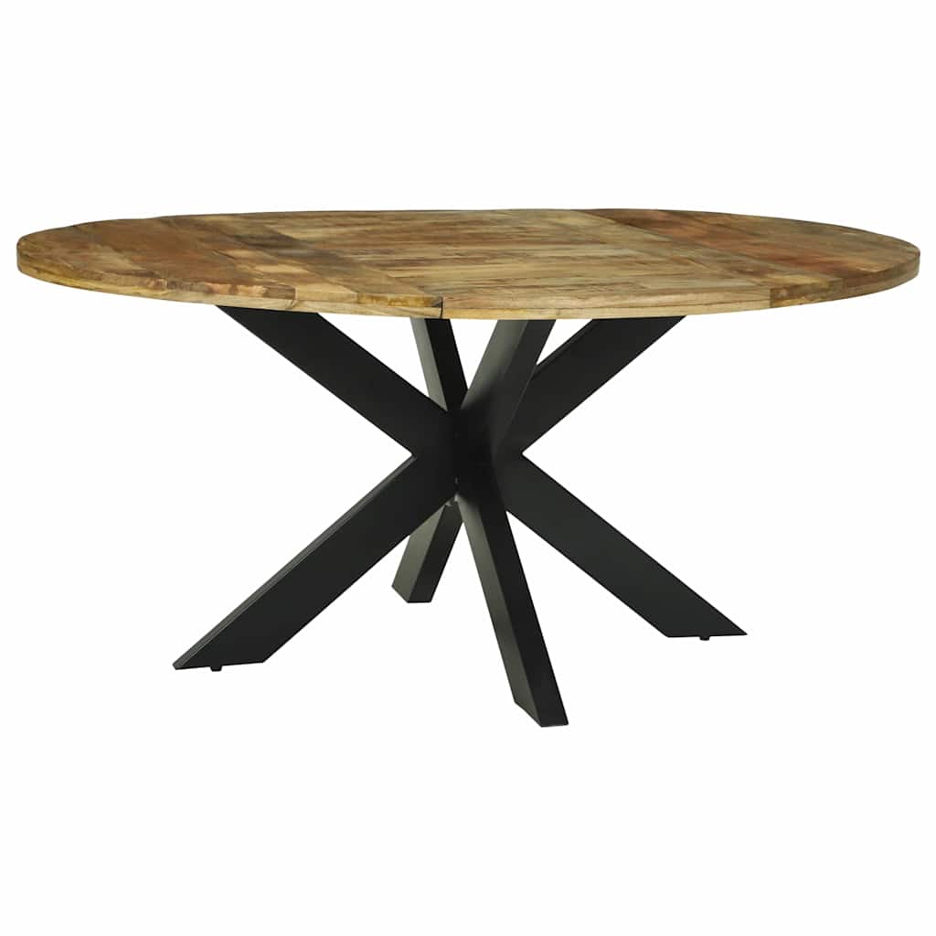 Esstisch Rund Ø160x76 cm Massivholz Raues Mango