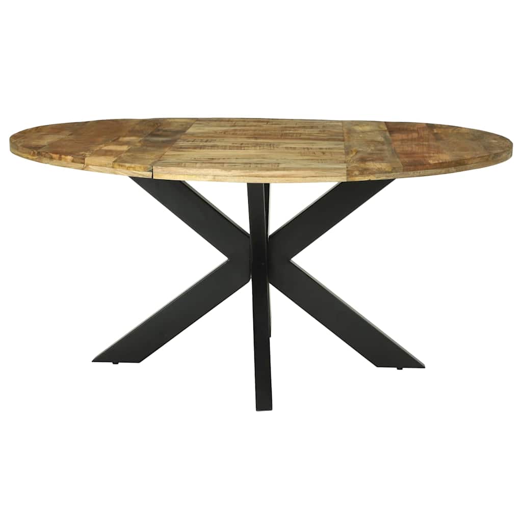 Esstisch Rund Ø160x76 cm Massivholz Raues Mango