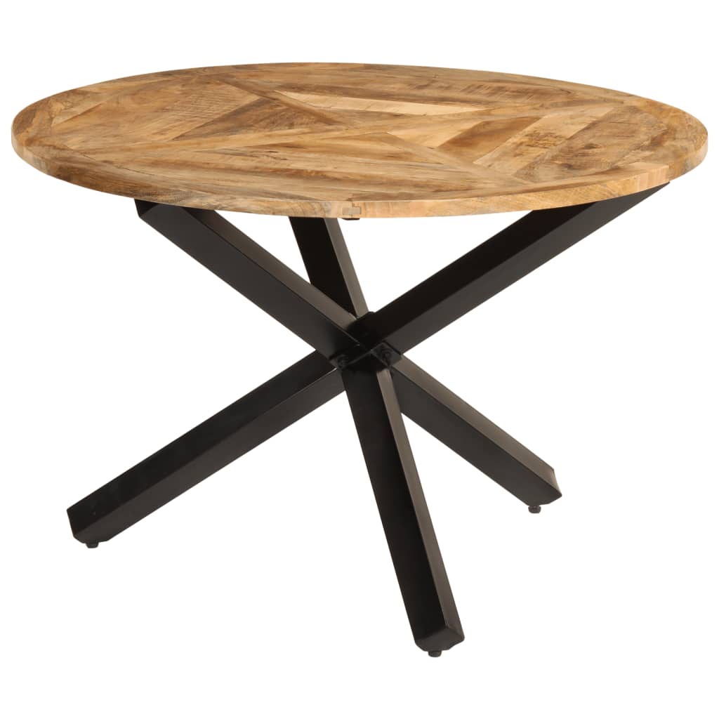 Table à manger Ø110x75 cm Bois de manguier massif brut