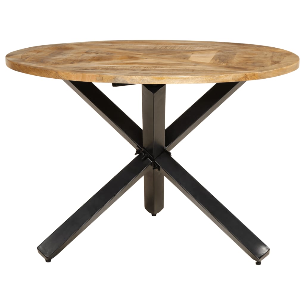 Table à manger Ø110x75 cm Bois de manguier massif brut