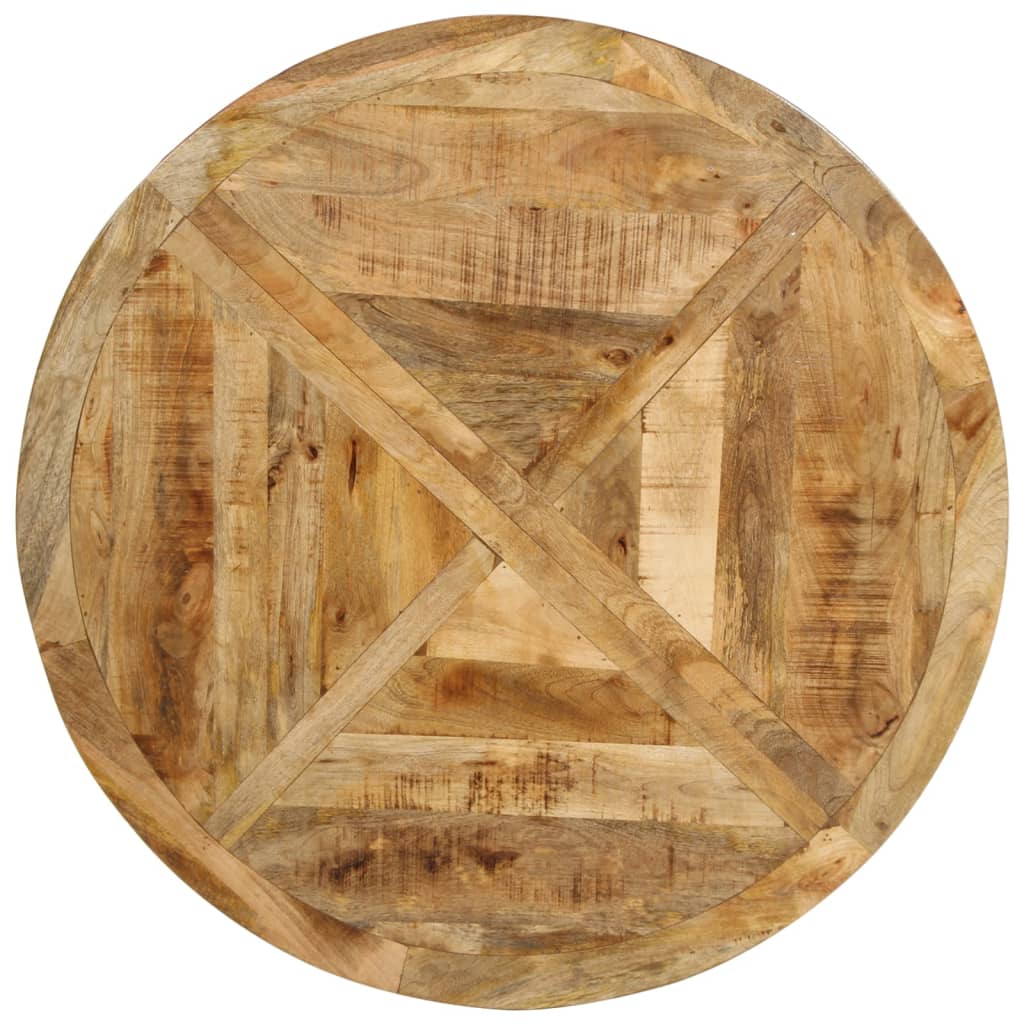 Table à manger Ø110x75 cm Bois de manguier massif brut