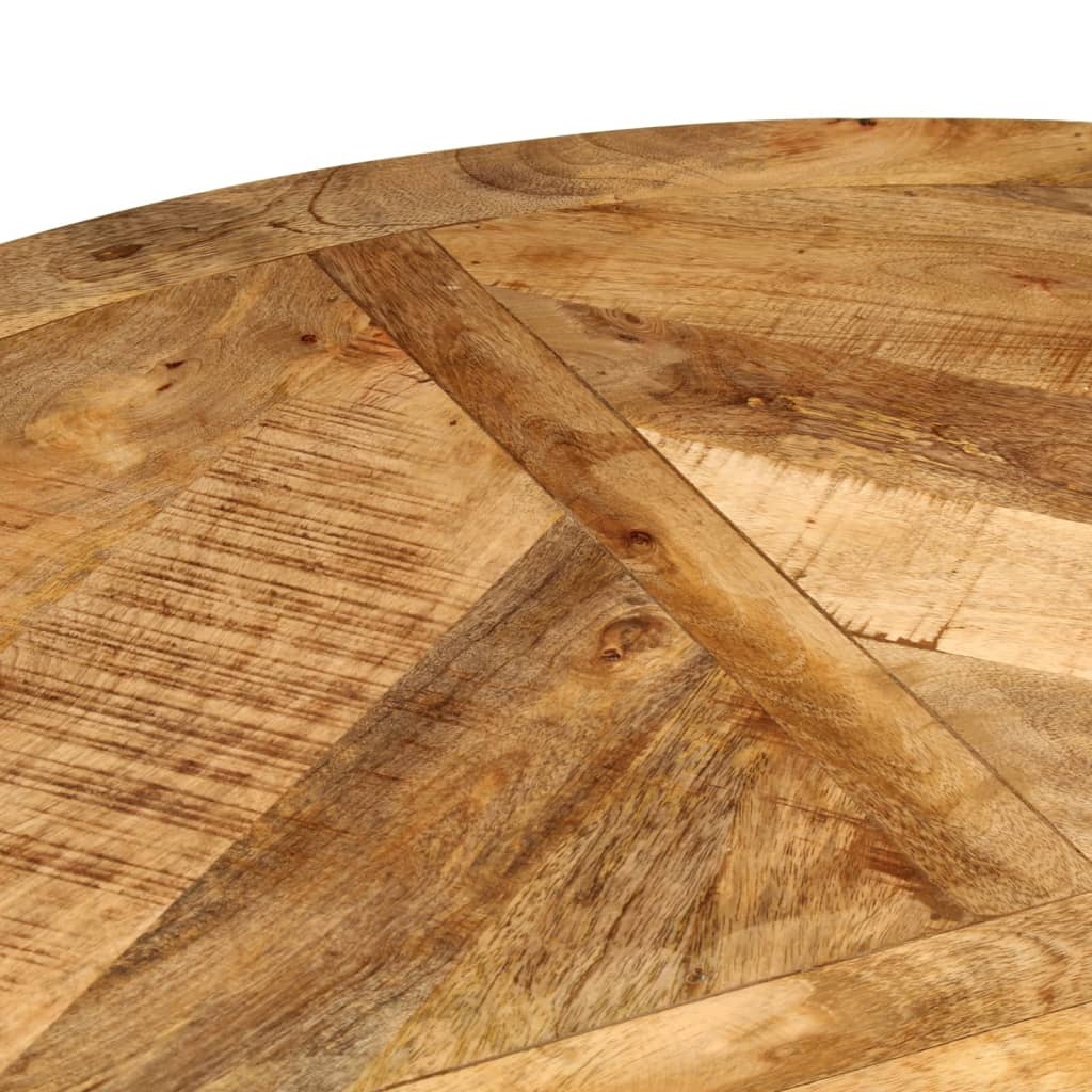 Table à manger Ø110x75 cm Bois de manguier massif brut