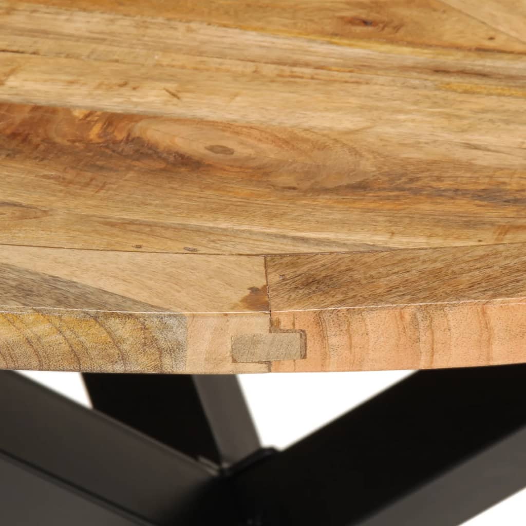 Table à manger Ø110x75 cm Bois de manguier massif brut