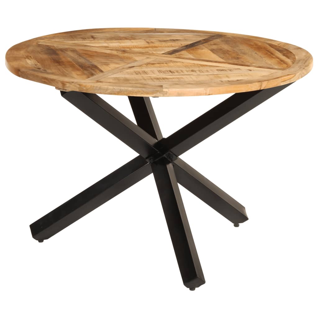Table à manger Ø110x75 cm Bois de manguier massif brut