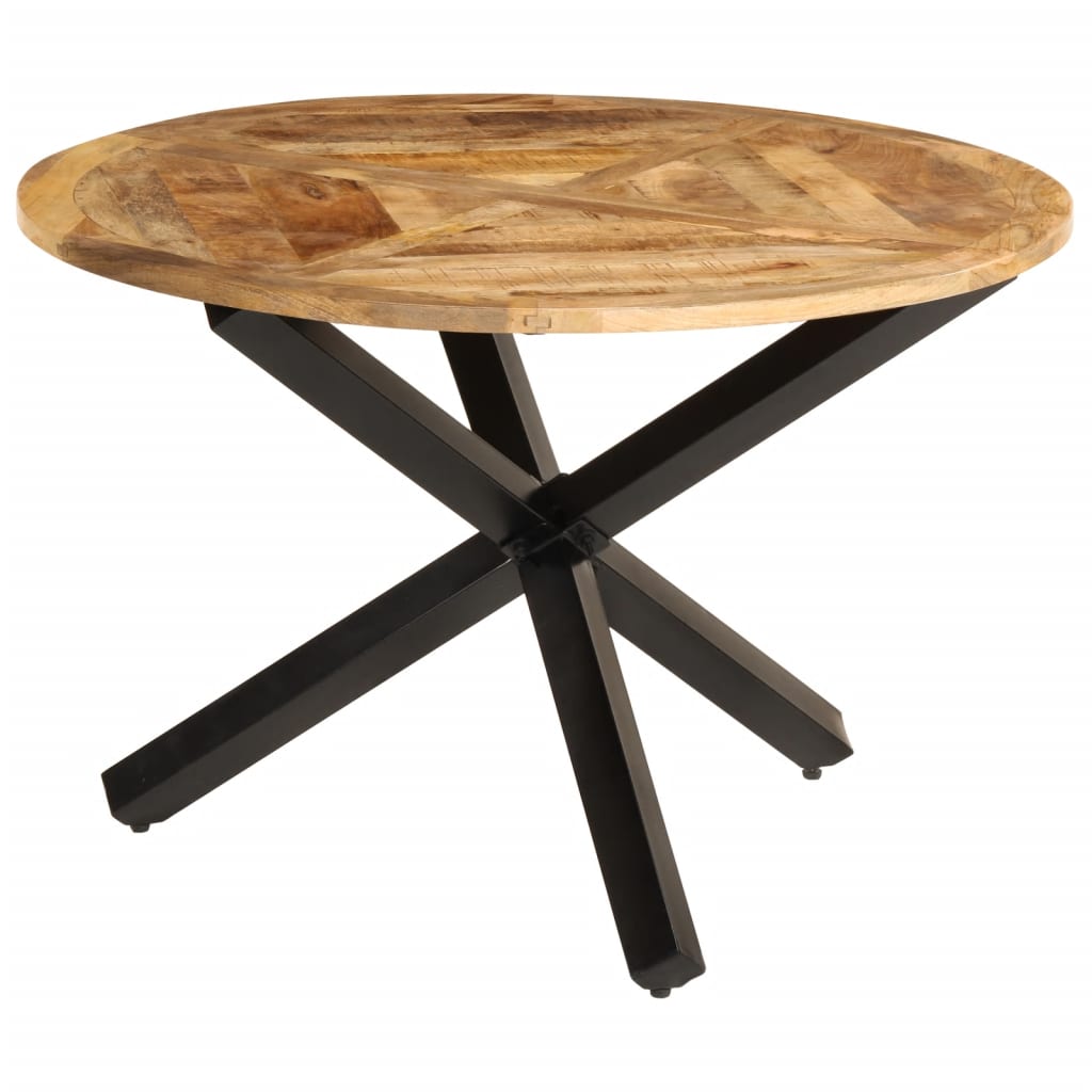 Table à manger Ø110x75 cm Bois de manguier massif brut