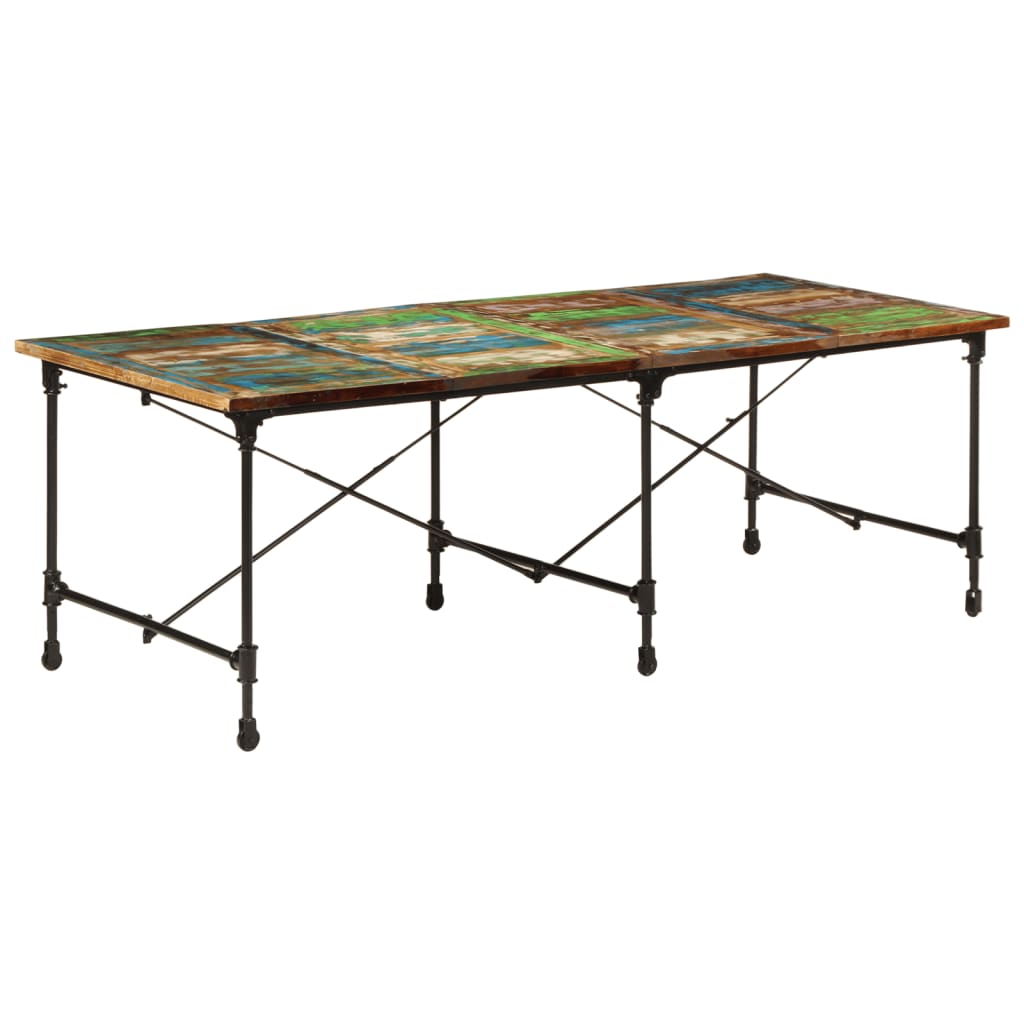 Dining table 220x90x77 cm solid reclaimed wood