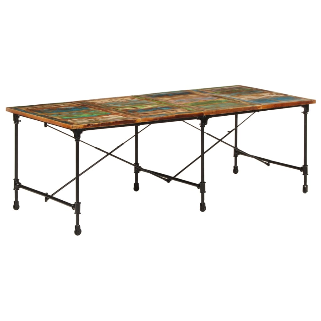 Dining table 220x90x77 cm solid reclaimed wood