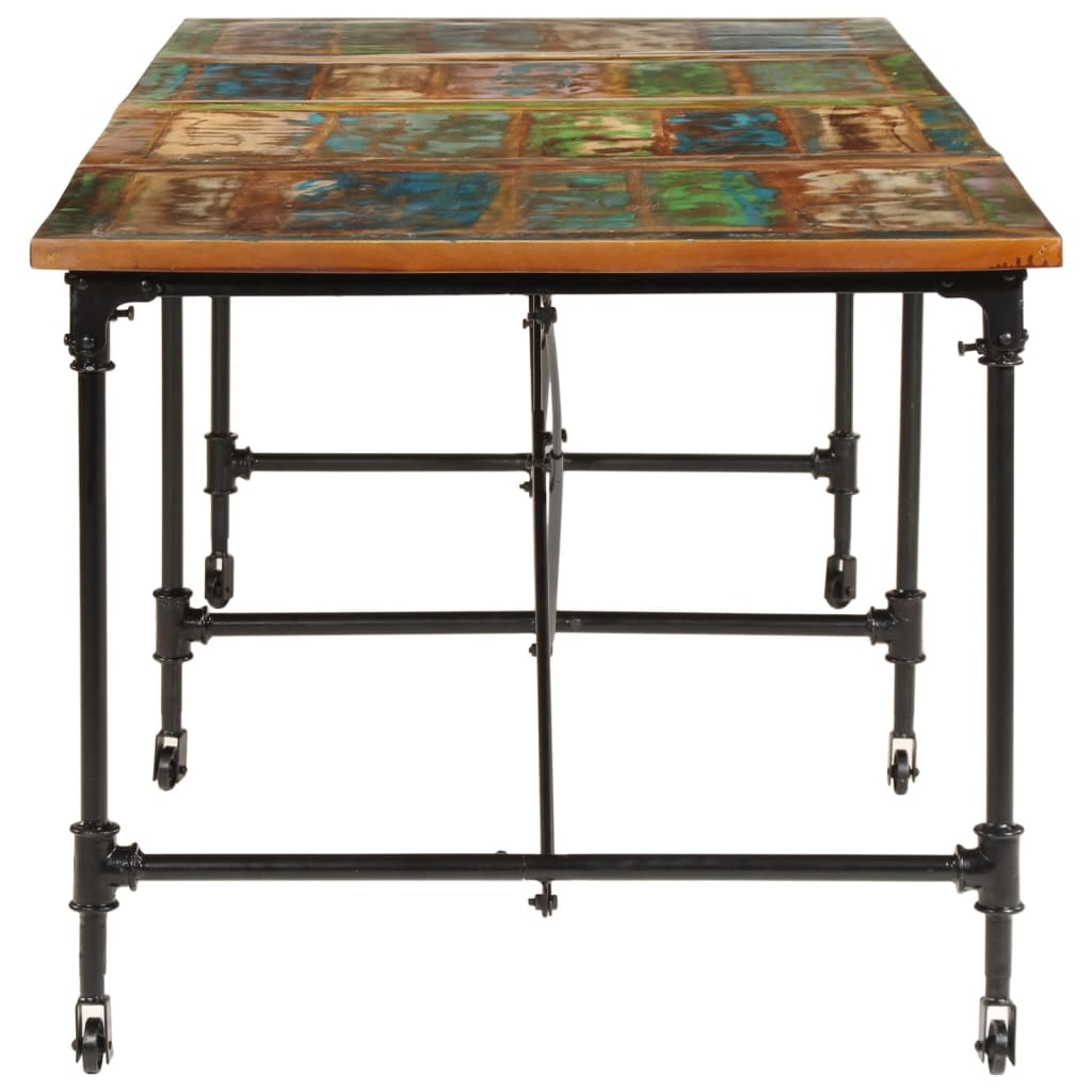 Dining table 220x90x77 cm solid reclaimed wood