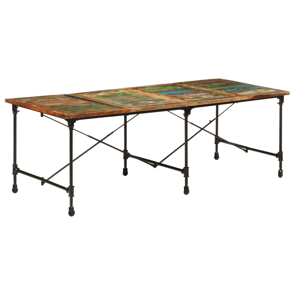 Dining table 220x90x77 cm solid reclaimed wood