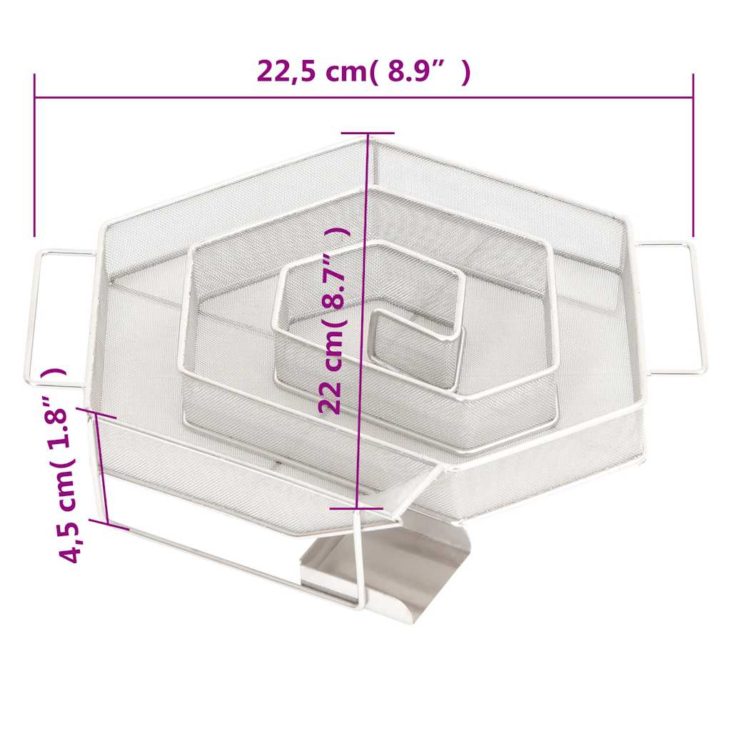 Kaltrauchgenerator 6-Seitig 22,5 cm Edelstahl