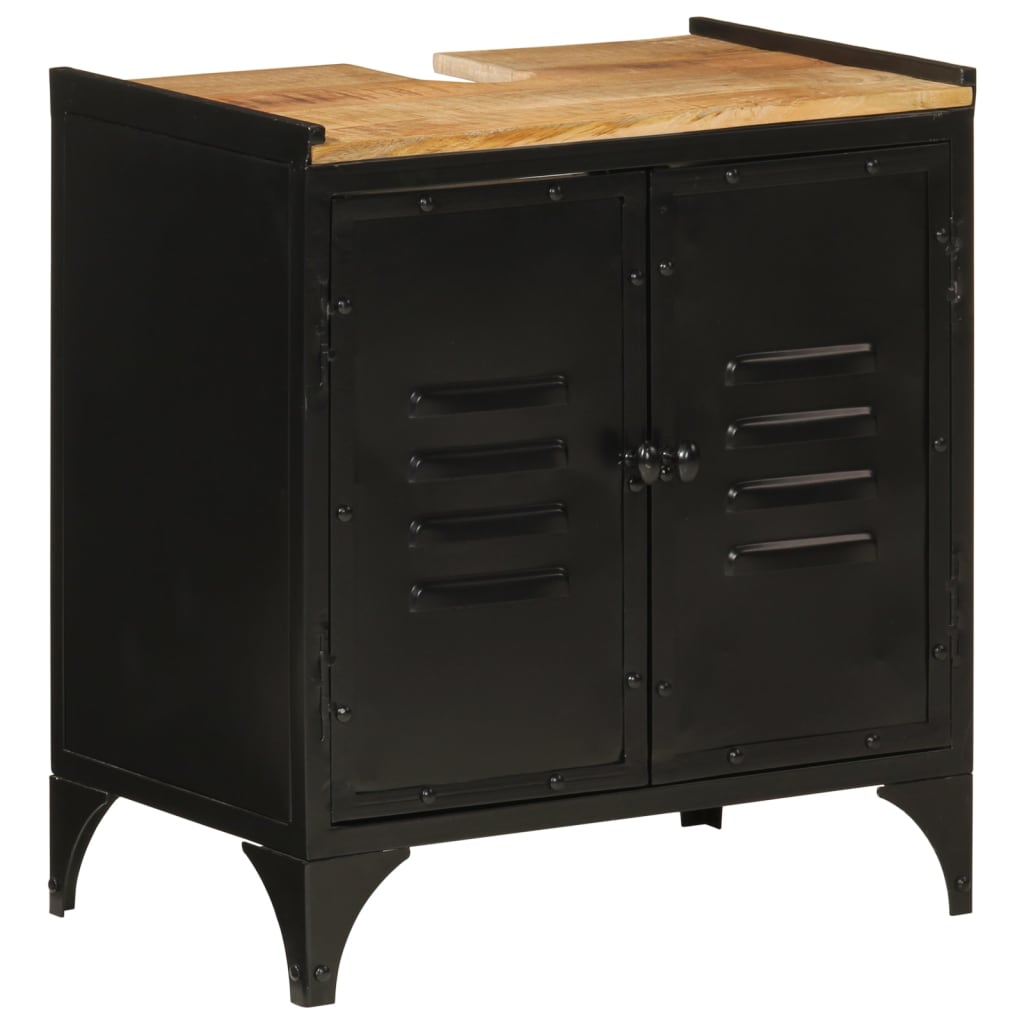 Vanity unit 55x35x60 cm iron and solid mango wood