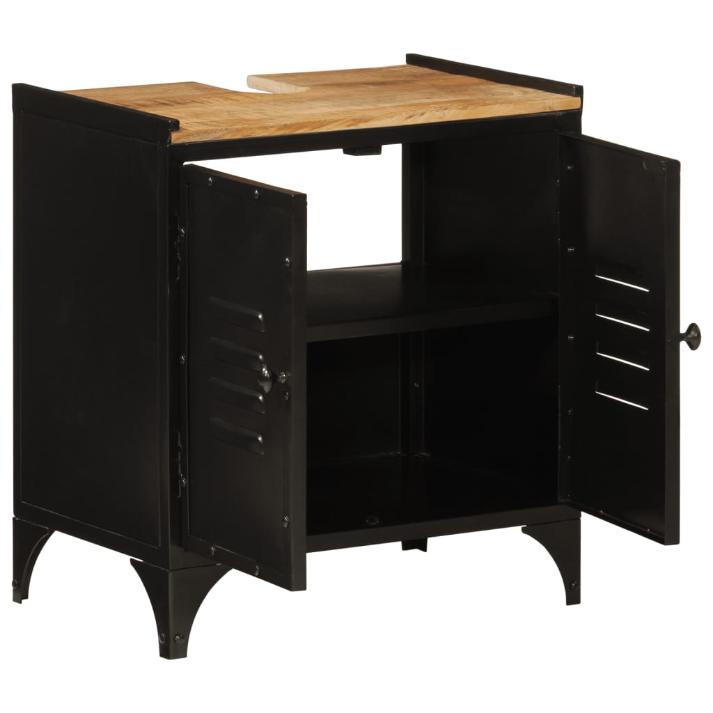 Vanity unit 55x35x60 cm iron and solid mango wood