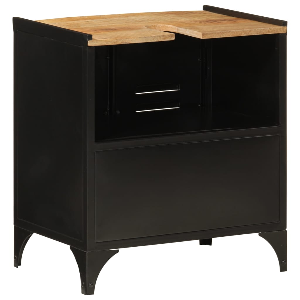 Vanity unit 55x35x60 cm iron and solid mango wood