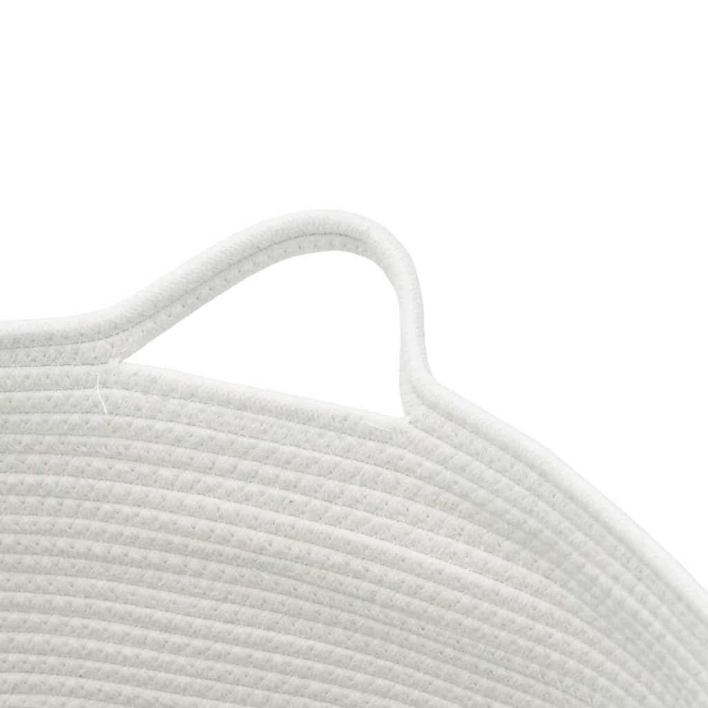 Laundry basket grey and white Ø55x36 cm cotton