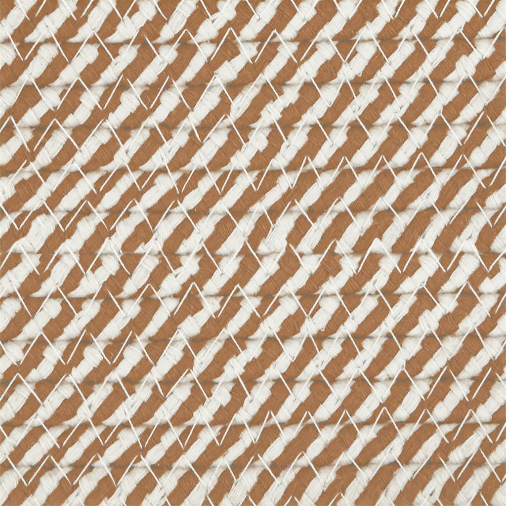 Laundry basket brown and white Ø55x36 cm cotton