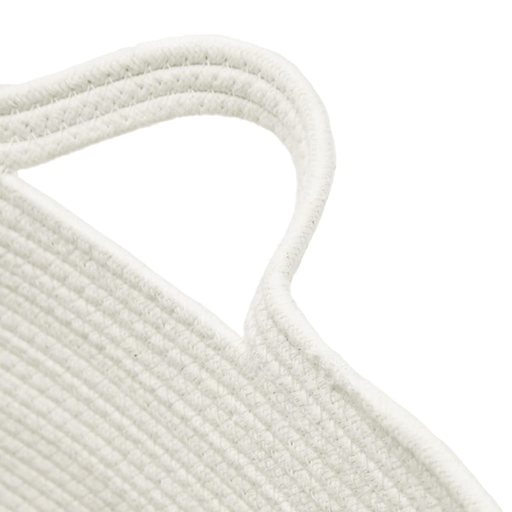 Laundry basket grey and white Ø60x36 cm cotton