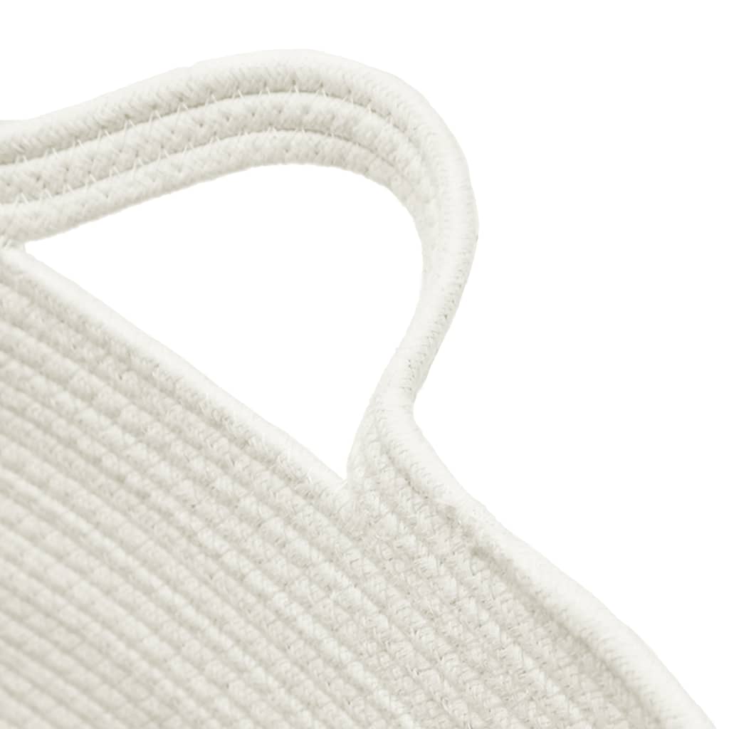 Laundry basket beige and white Ø60x36 cm cotton