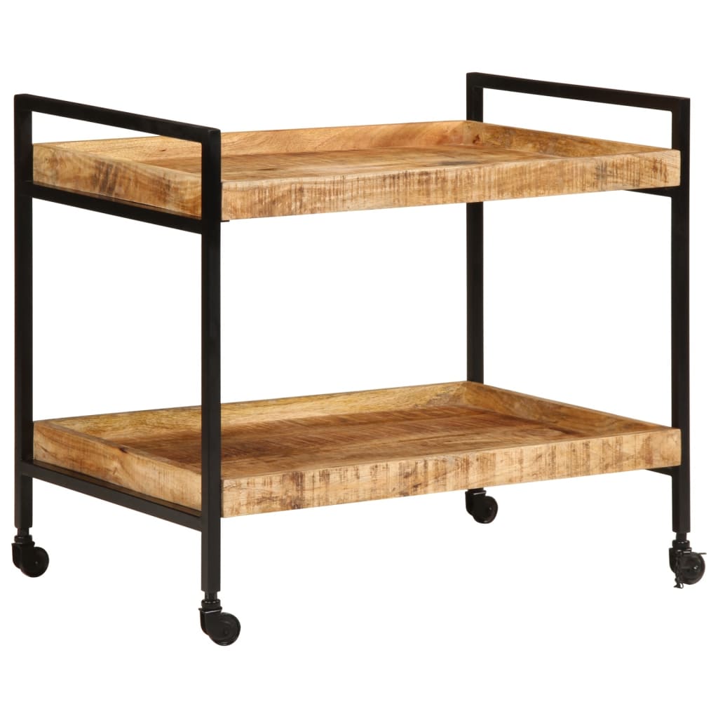Kitchen trolley 80x55x70 cm rough solid mango wood