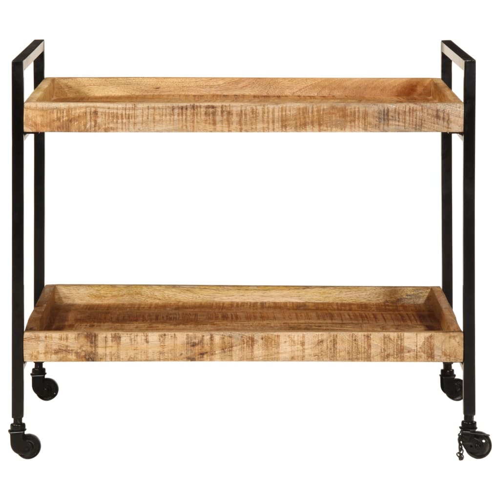 Kitchen trolley 80x55x70 cm rough solid mango wood