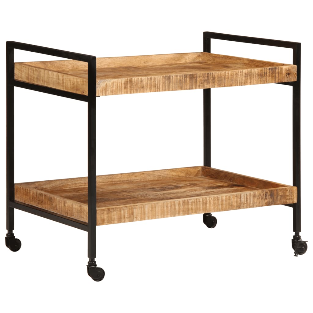 Kitchen trolley 80x55x70 cm rough solid mango wood