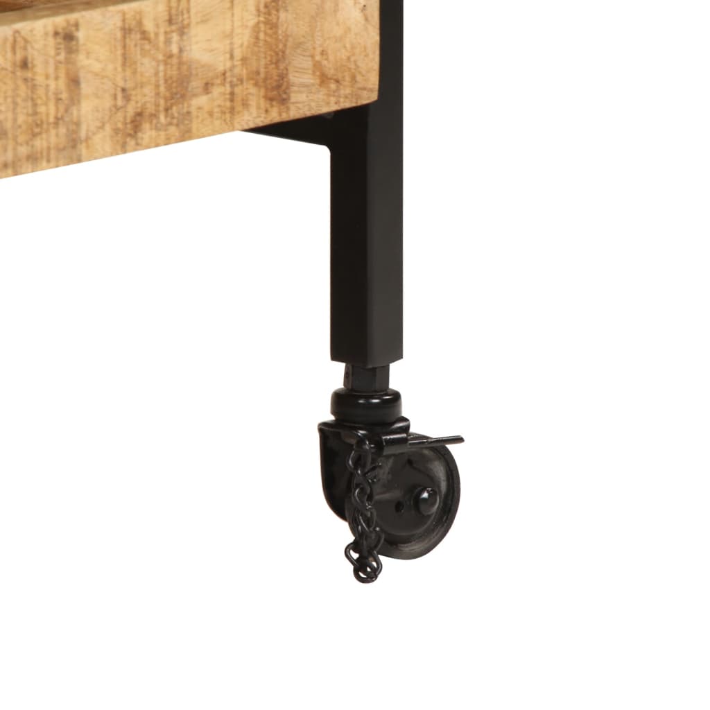 Kitchen trolley 80x55x70 cm rough solid mango wood