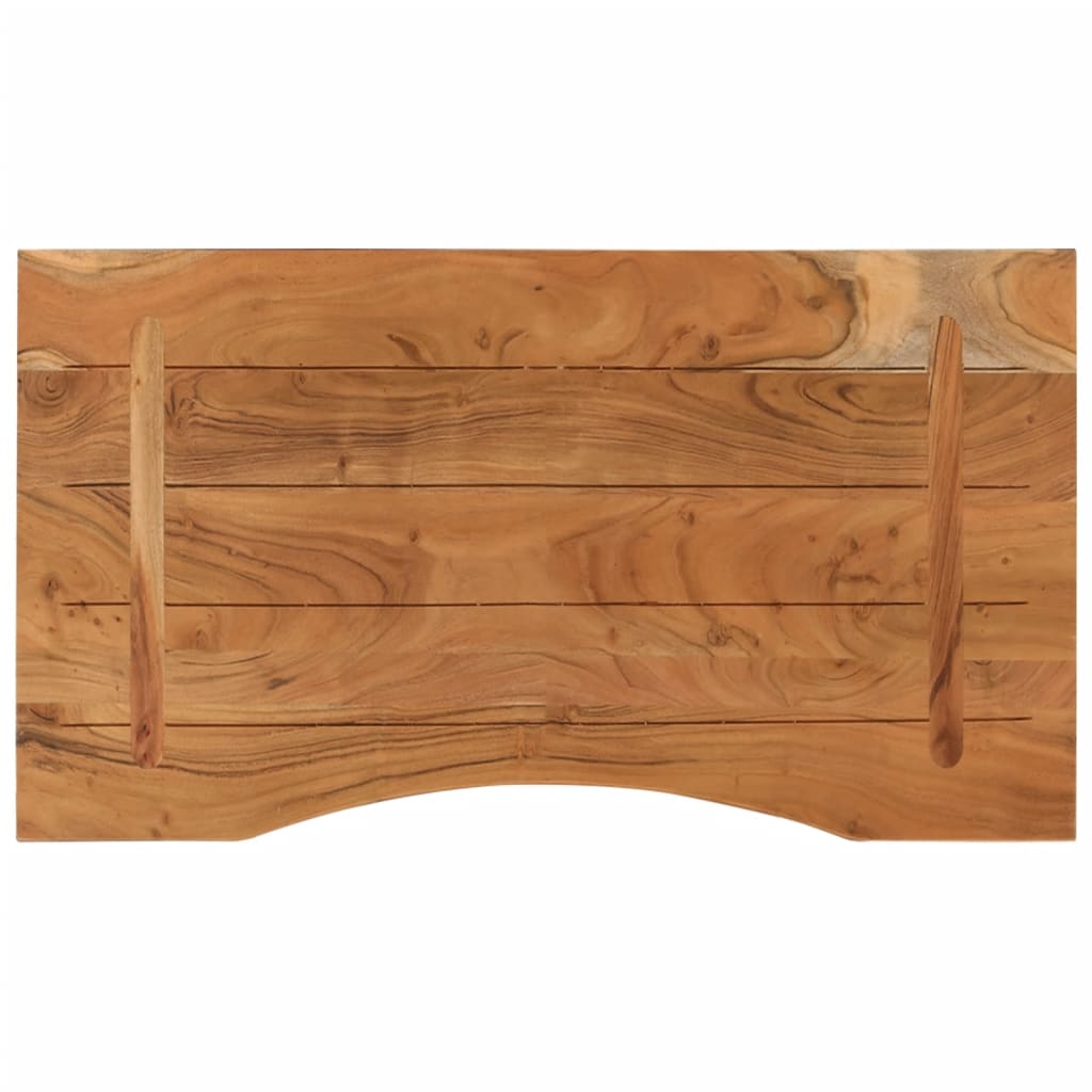 Desk top 80x50x2.5 cm rectangular solid wood acacia