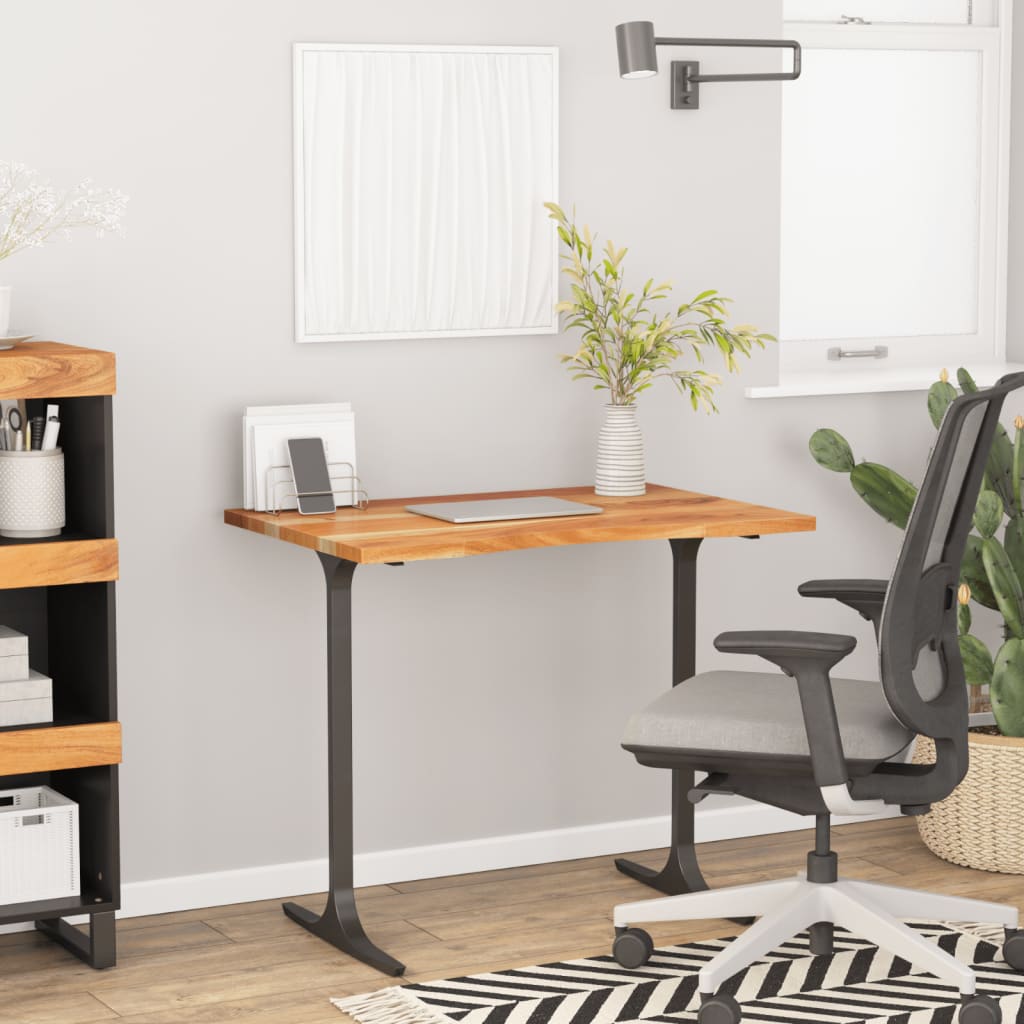 Desk top 80x50x2.5 cm rectangular solid wood acacia