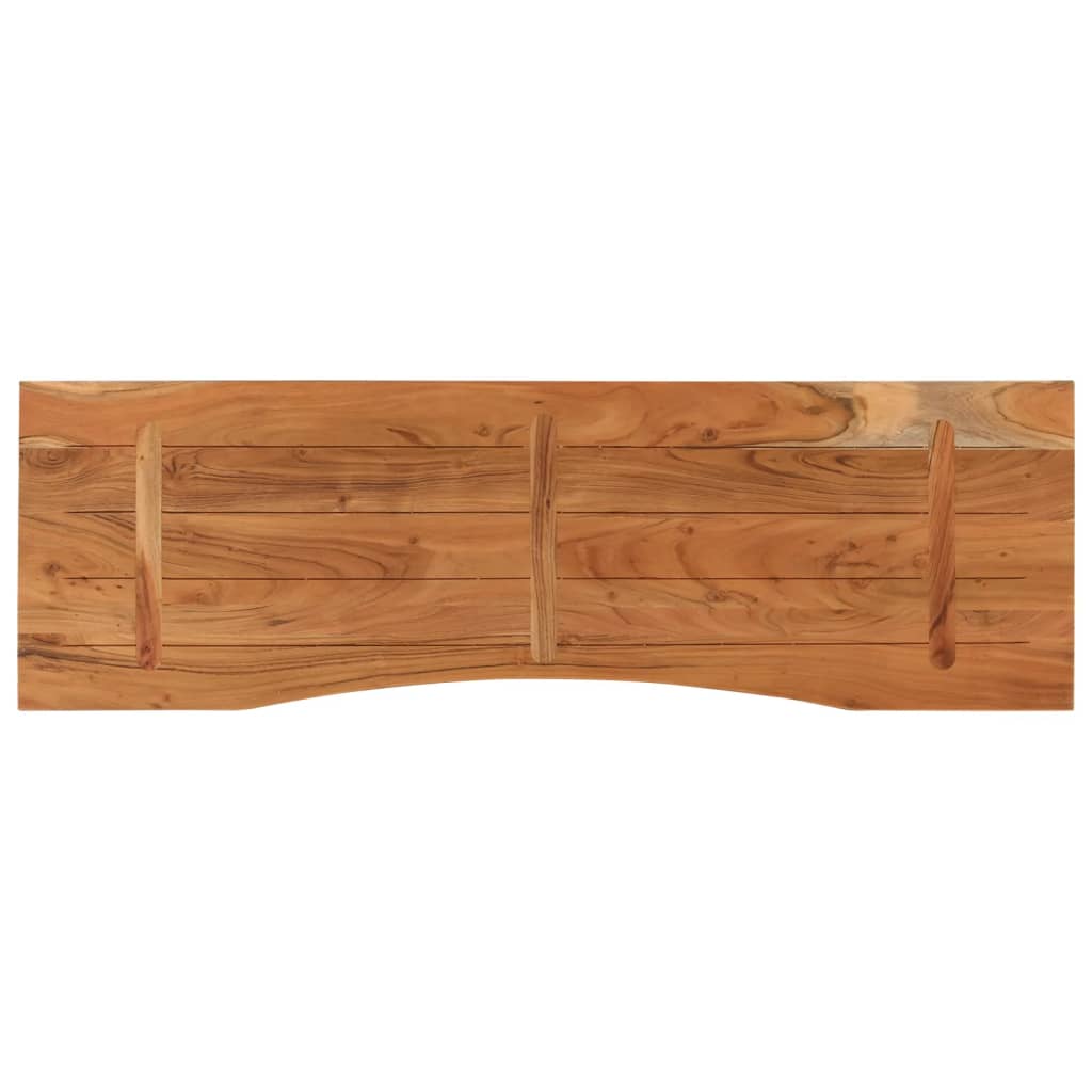 Desk top 140x50x2.5 cm rectangular solid wood acacia